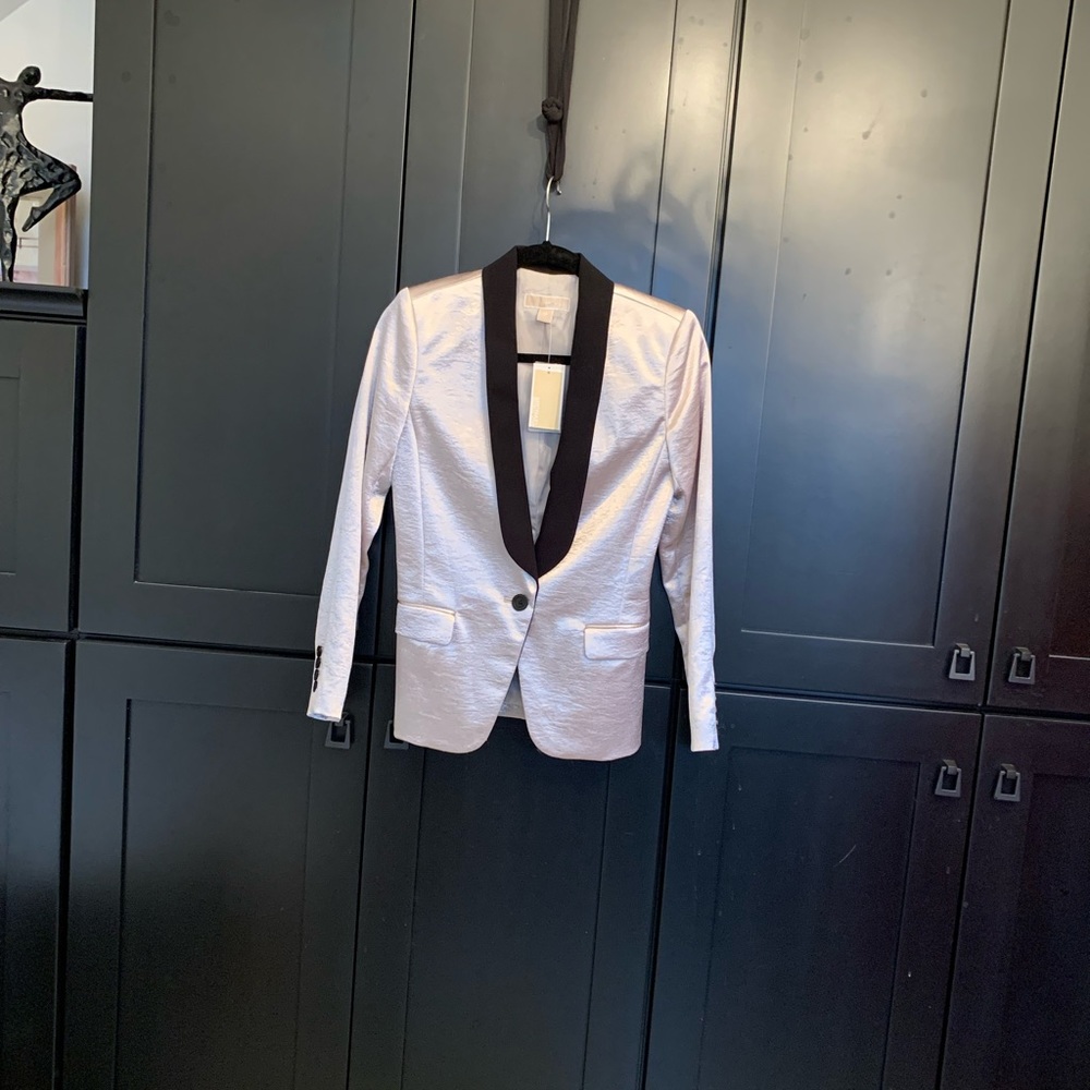 Michael Kors Silver Tuxedo Jacket Size 00